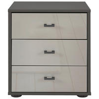 NACHTSCHRANK 60/64/43 cm  - Schieferfarben/Grau, KONVENTIONELL, Glas/Holzwerkstoff (60/64/43cm) - Novel
