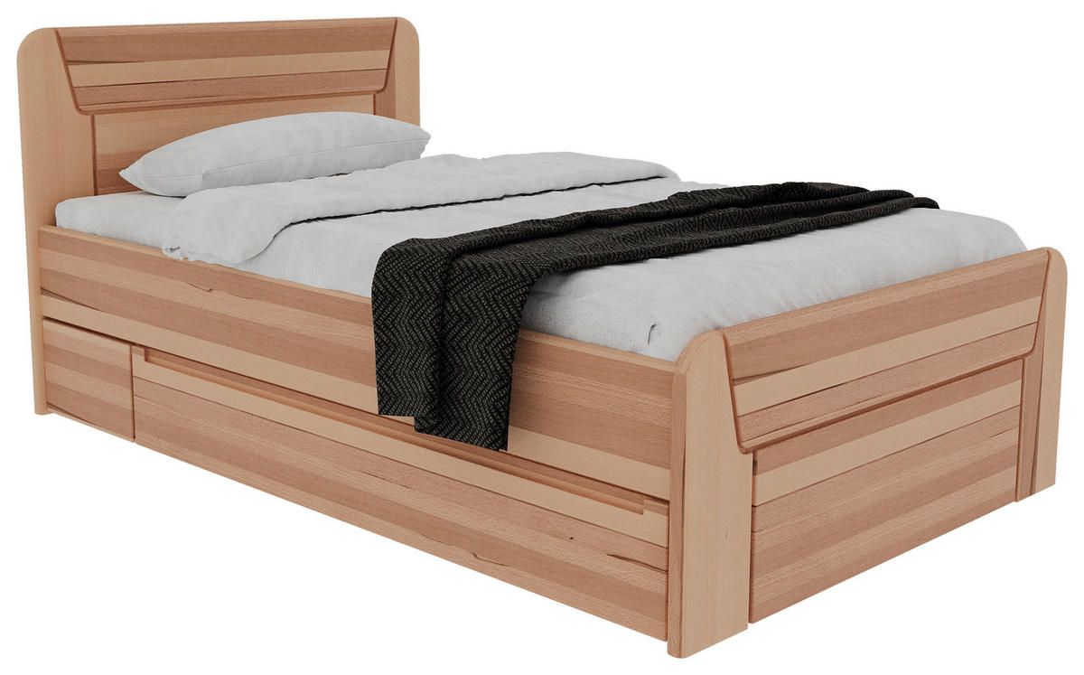 BETT 100/200 cm  in Kernbuche  - Kernbuche, MODERN, Holz (100/200cm) - MID.YOU