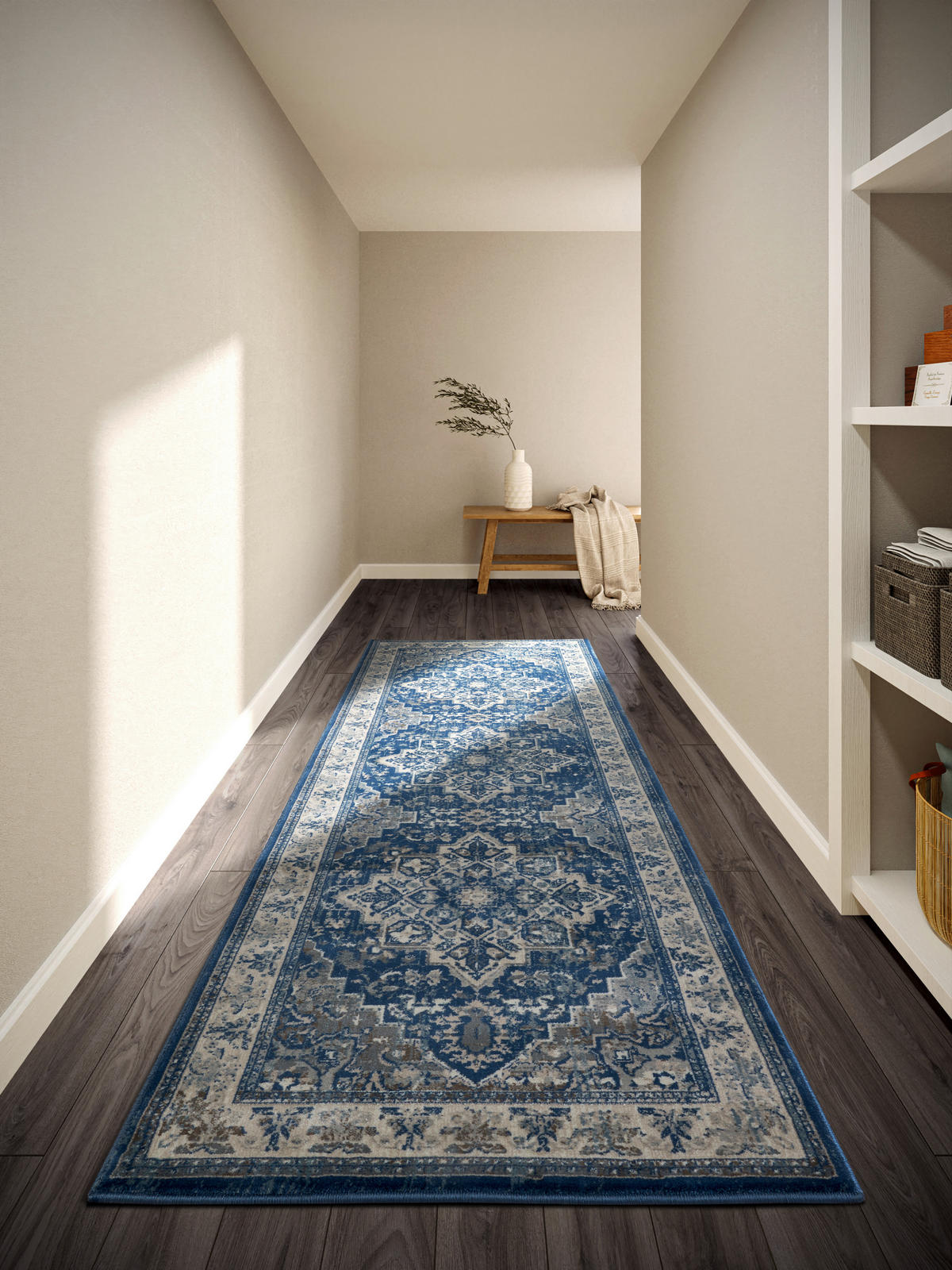 LÄUFER 80/240 cm Kollektion 1869 Blau, Creme  - Blau/Creme, Design, Kunststoff/Textil (80/240cm) - Villeroy & Boch