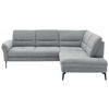 ECKSOFA in Webstoff Hellgrau  - Hellgrau/Schwarz, Design, Textil/Metall (256/206cm) - Beldomo System
