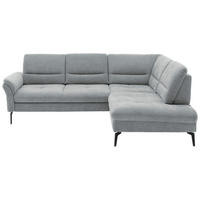 ECKSOFA in Webstoff Hellgrau  256/206 cm  - Hellgrau/Schwarz, Design, Textil/Metall (256/206cm) - Beldomo System