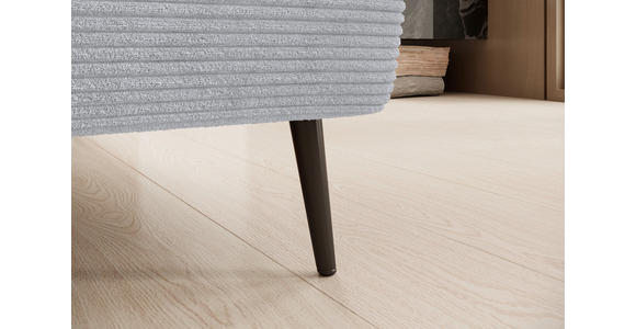 ECKSOFA  in Cord Grau  277/174 cm  - Schwarz/Grau, KONVENTIONELL, Textil/Metall (277/174cm) - Carryhome