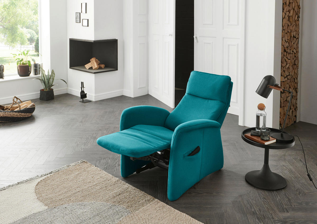 FERNSEHSESSEL in Chenille Petrol  - Petrol, Konventionell, Kunststoff/Textil (79-83/108/87cm) - Valdera