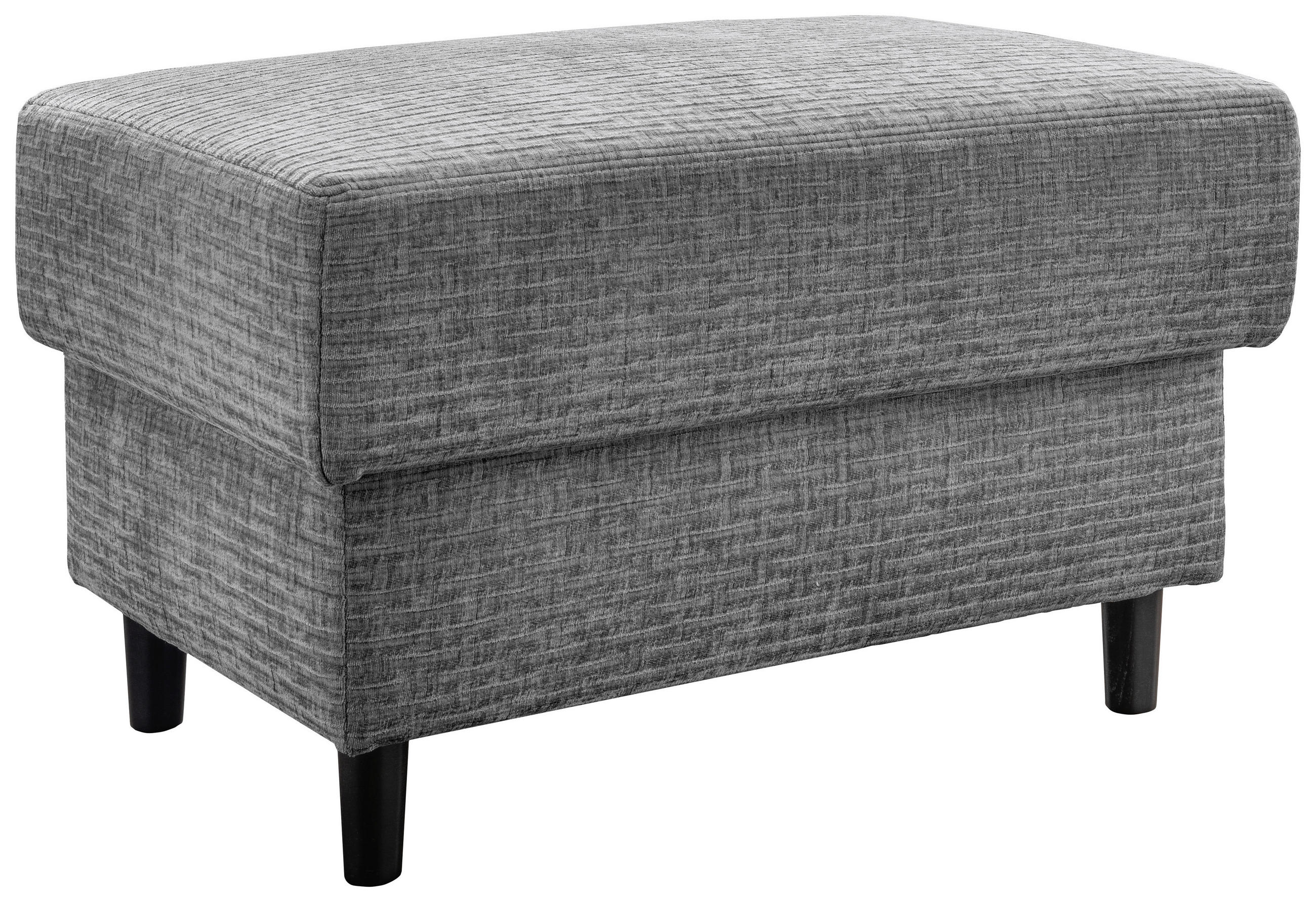HOCKER in Textil Grau  - Schwarz/Grau, MODERN, Holz/Textil (76/46/55cm) - Livetastic