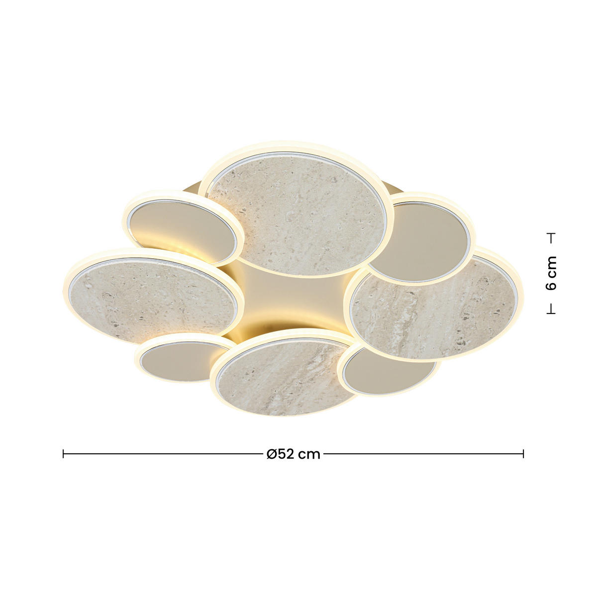 DECKENLEUCHTE  52/6 cm    - Chromfarben/Champagner, Trend, Kunststoff/Metall (52/6cm) - Collett's Monde