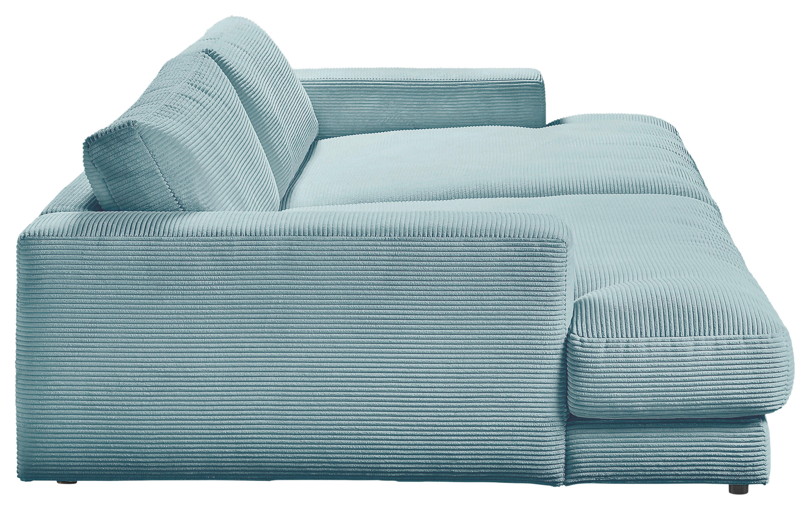 MEGASOFA in Cord Hellblau  - Schwarz/Hellblau, Design, Kunststoff/Textil (290/86/170cm) - Pure Home Lifestyle