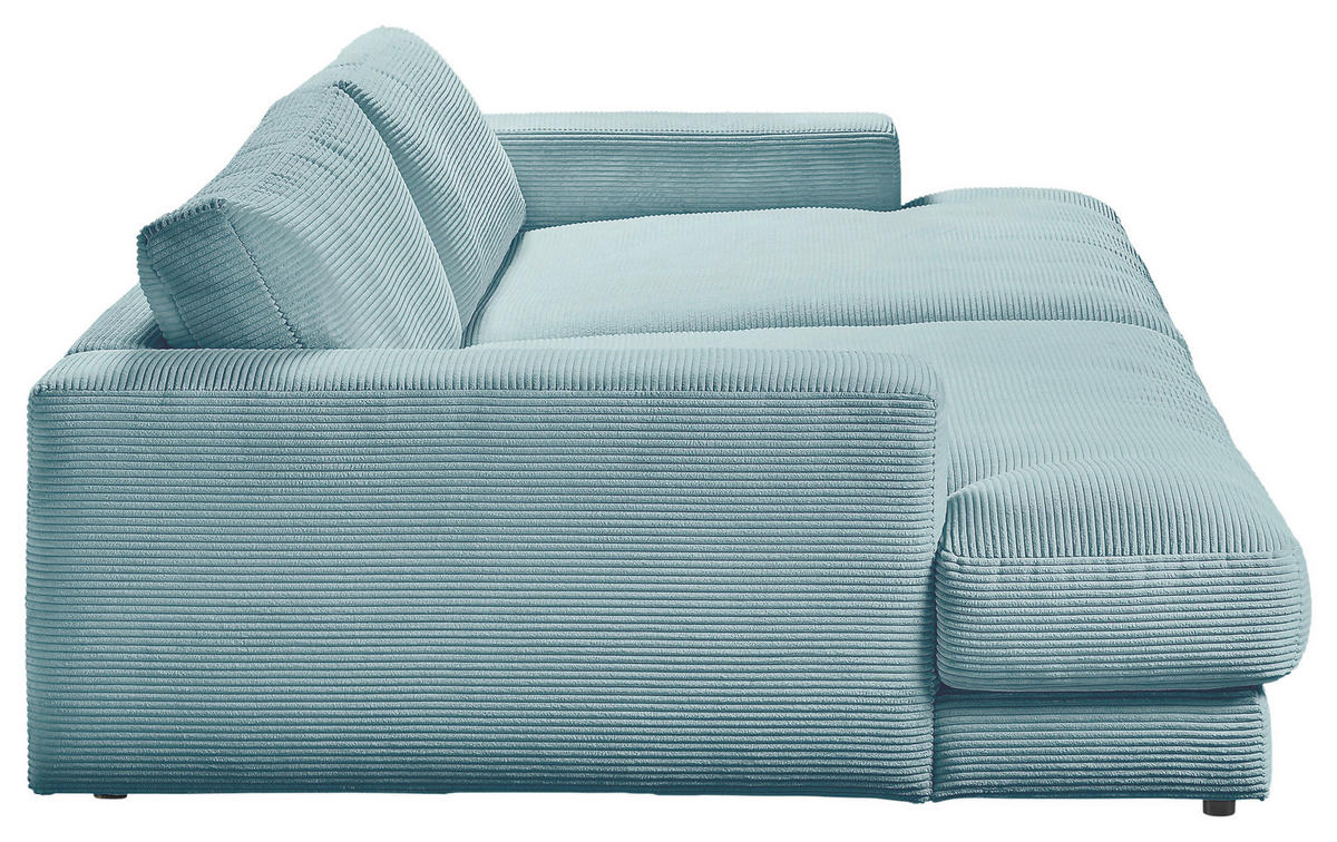MEGASOFA in Cord Hellblau  - Schwarz/Hellblau, Design, Kunststoff/Textil (290/86/170cm) - Pure Home Lifestyle