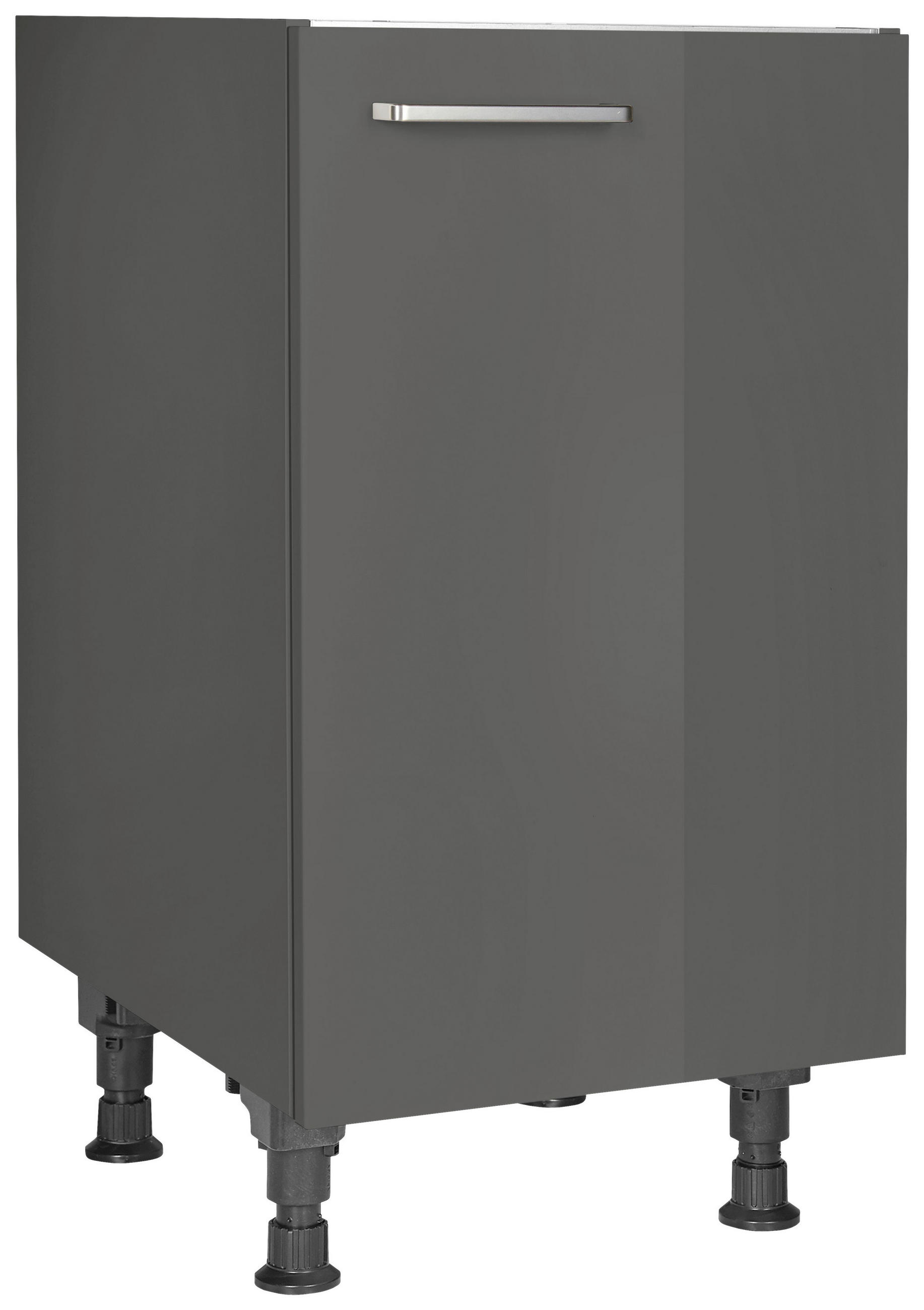 SPÜLENUNTERSCHRANK 45/87/56 cm  in Schieferfarben  - Schieferfarben/Edelstahlfarben, MODERN, Holzwerkstoff/Metall (45/87/56cm) - Nobilia