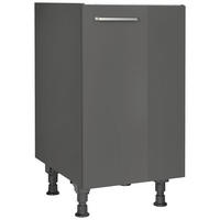 SPÜLENUNTERSCHRANK 45/87/56 cm  in Schieferfarben  - Schieferfarben/Edelstahlfarben, MODERN, Holzwerkstoff/Metall (45/87/56cm) - Nobilia