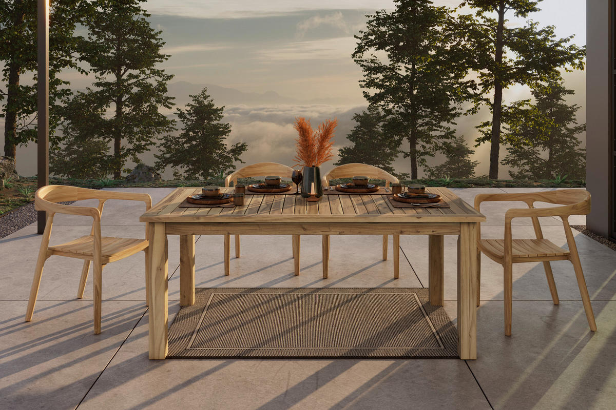 GARTENTISCH 180/100/76 cm  - Akaziefarben, Basics, Holz (180/100/76cm) - Ambia Garden