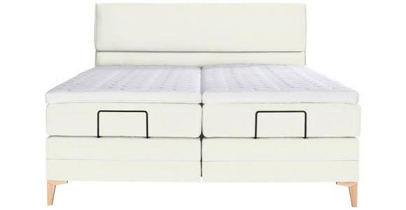 BOXSPRINGBETT 180/200 cm  in Weiß  - Eichefarben/Weiß, KONVENTIONELL, Holz/Textil (180/200cm) - Voleo