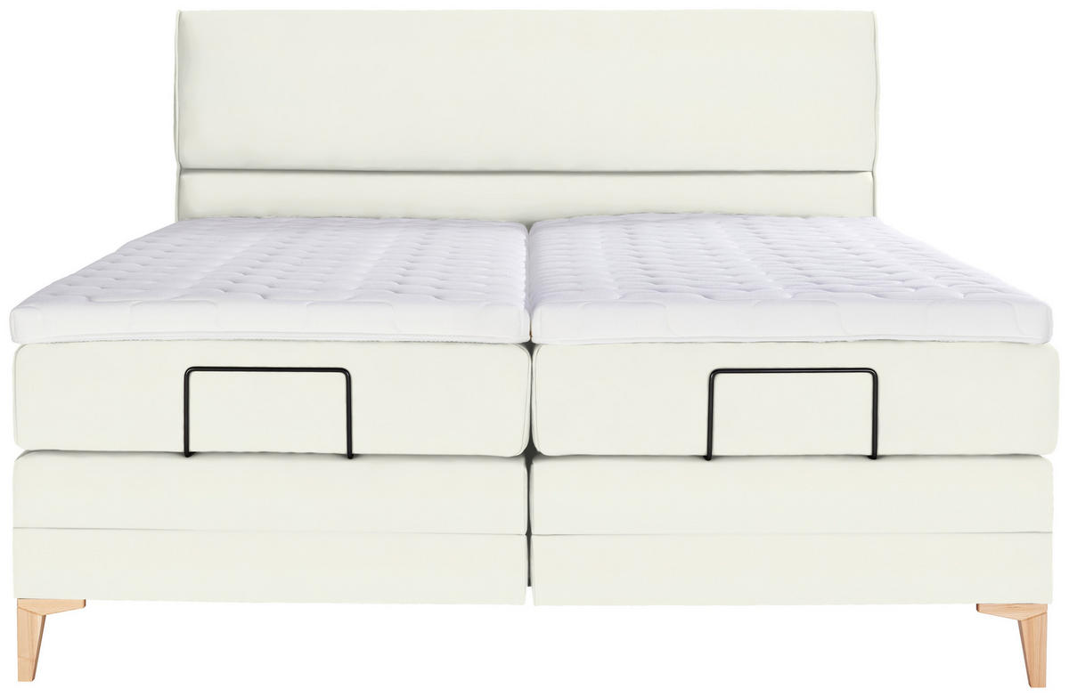 BOXSPRINGBETT 180/200 cm  in Weiss  - Weiss/Eichefarben, Konventionell, Holz/Textil (180/200cm) - Voleo