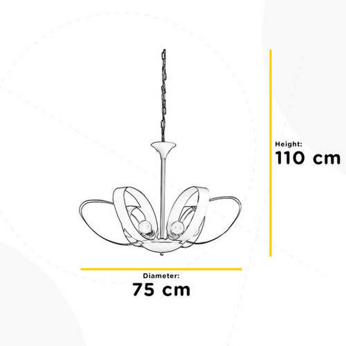 LUSTER, 65/110 cm  - biela, Design, kov (65/110cm)