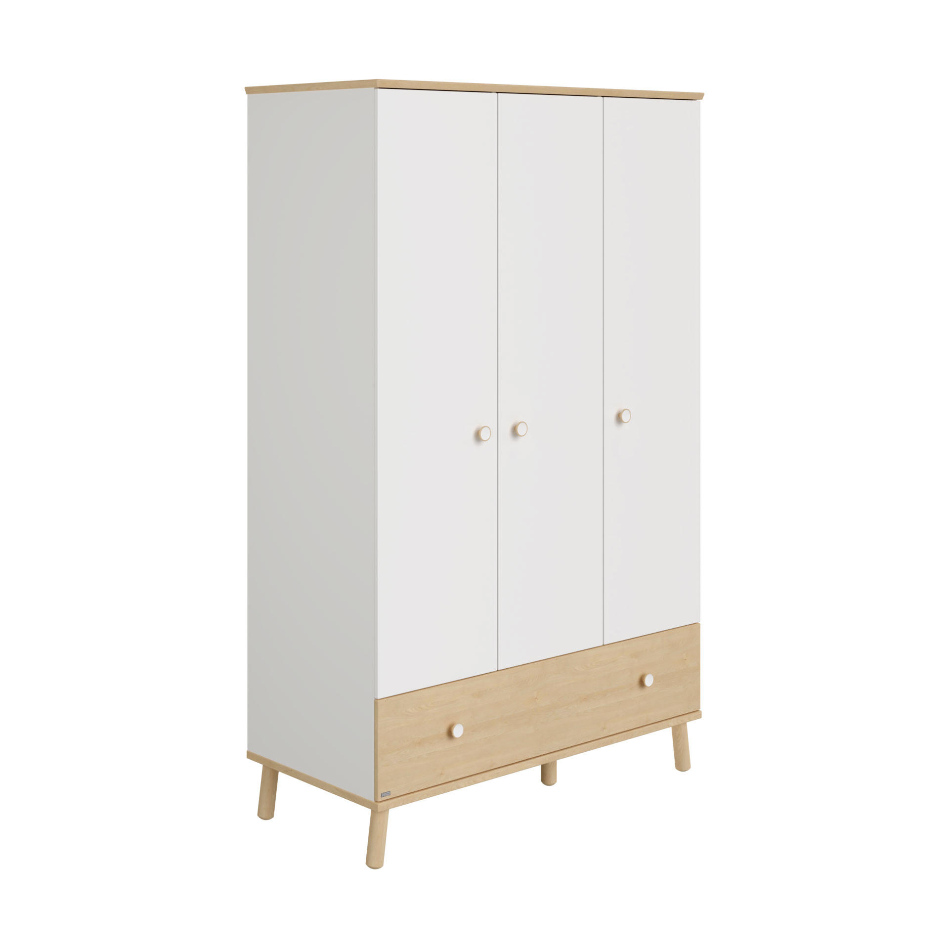 BABYKLEIDERSCHRANK Weiß, Birkefarben  - Birkefarben/Weiß, Basics, Holz/Holzwerkstoff (125,1/198,7/56,3cm) - Paidi