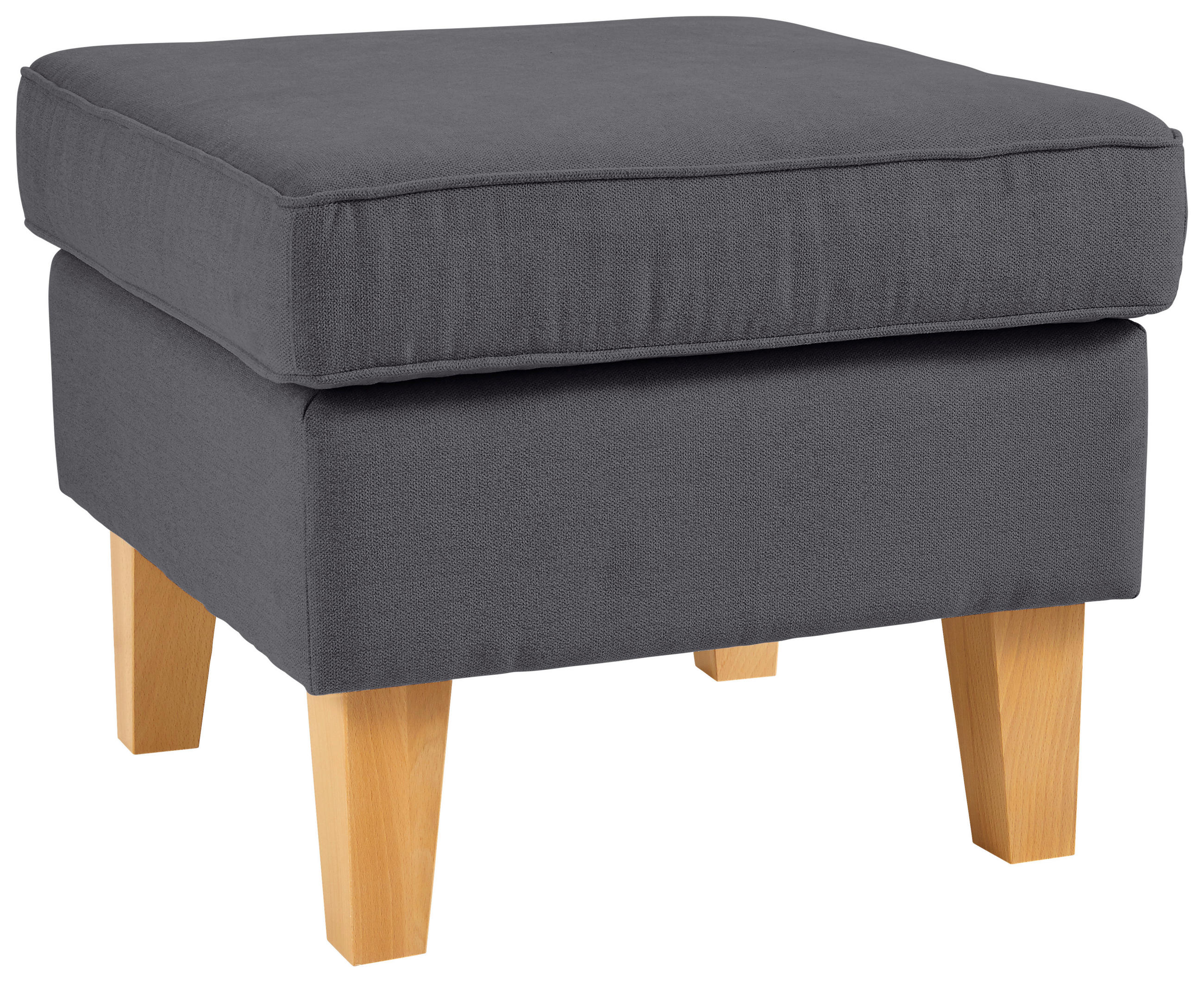 HOCKER in Textil Dunkelgrau  - Eichefarben/Dunkelgrau, Design, Holz/Textil (55/44/55cm) - MID.YOU