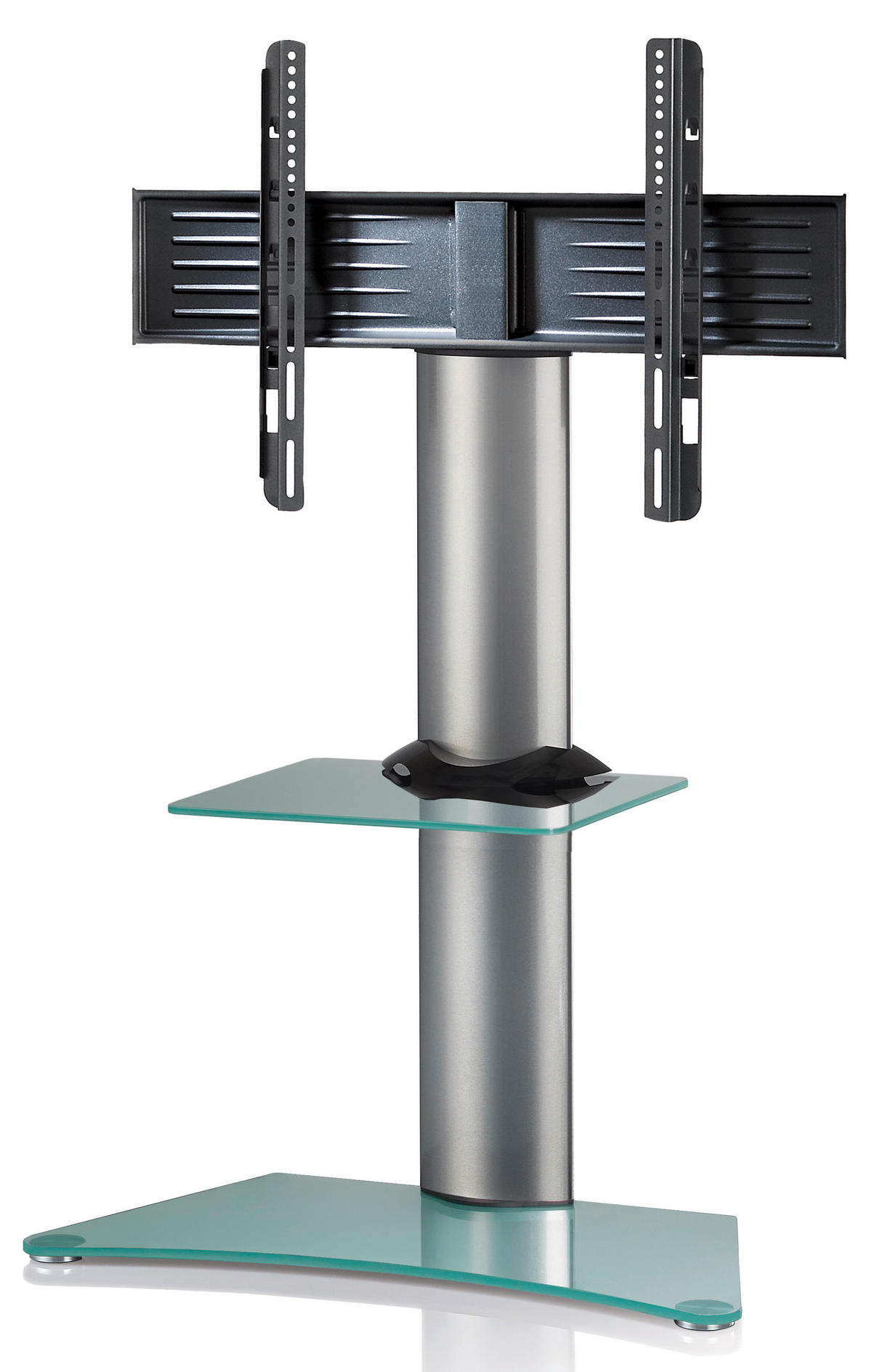 TV-Rack in Klar/Silberfarbe - Klar/Silberfarben, Konventionell, Glas/Metall (80/111/40cm) - MID.YOU