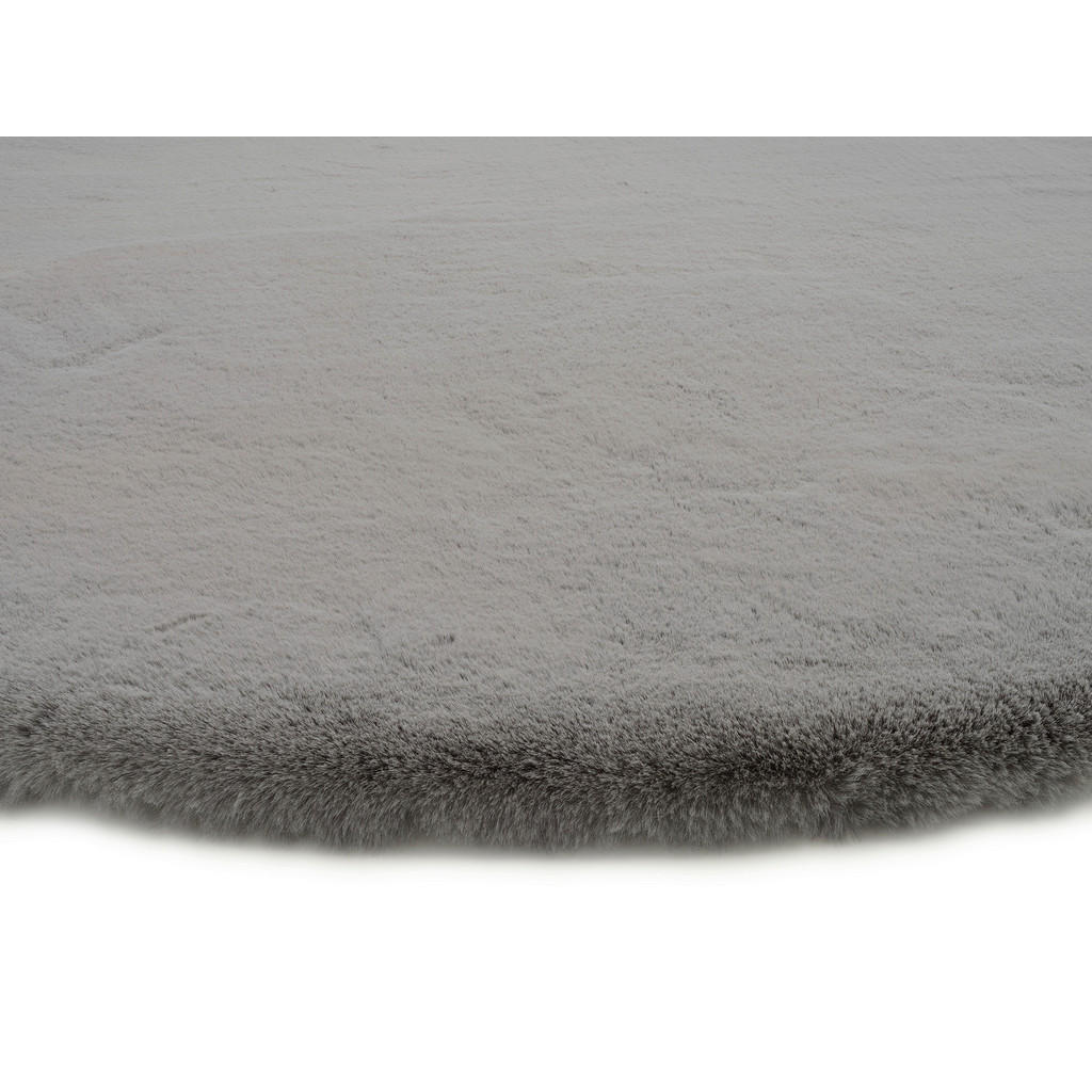 Thumbnail - Novel Hochflorteppich Nuvola - Exklusiv, Dunkelgrau, Textil, Uni, rund, Oeko-Tex® Standard 100, für Fußbodenheizung geei...
