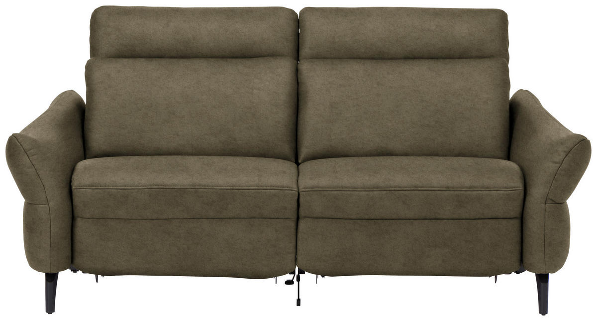 2-SITZER-SOFA in Leder Olivgrün  - Anthrazit/Olivgrün, Design, Leder/Metall (187/92/97cm) - Himolla Komfortklass