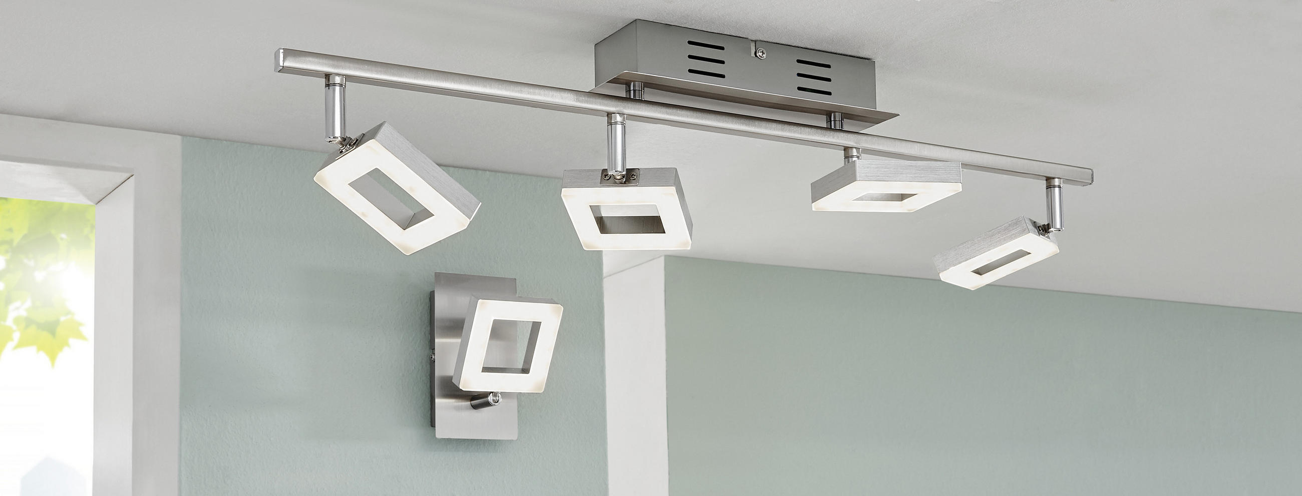 LED ZÁŘIČ, 60,5/8/19 cm - barvy hliníku/barvy niklu, Basics, kov/plast (60,5/8/19cm) - Novel