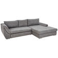 ECKSOFA Grau Flachgewebe  - Silberfarben/Grau, Design, Textil/Metall (306/174cm) - Carryhome