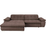 ECKSOFA in Mikrofaser Hellbraun  180/265 cm  - Chromfarben/Hellbraun, Design, Textil/Metall (180/265cm) - Carryhome