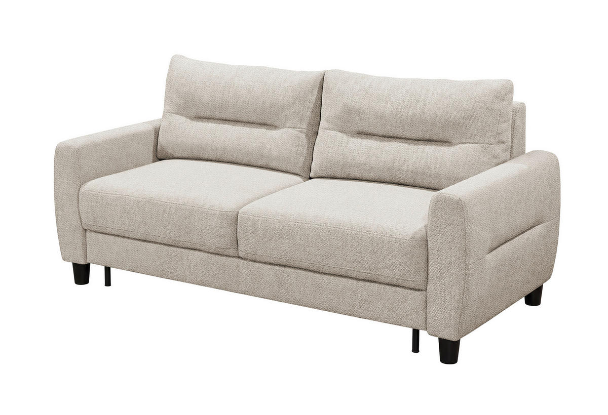 SCHLAFSOFA Chenille Weiss  - Weiss/Schwarz, Modern, Holz/Textil (192/83/99cm) - MID.YOU