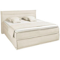 BOXSPRINGBETT 180/200 cm,  in Creme, Topper, H2 + H2 = mittel  - Creme, Design, Kunststoff/Textil (180/200cm) - Musterring