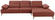 ECKSOFA Rot Flachgewebe  - Beige/Rot, Design, Textil/Metall (298/178cm) - Valnatura