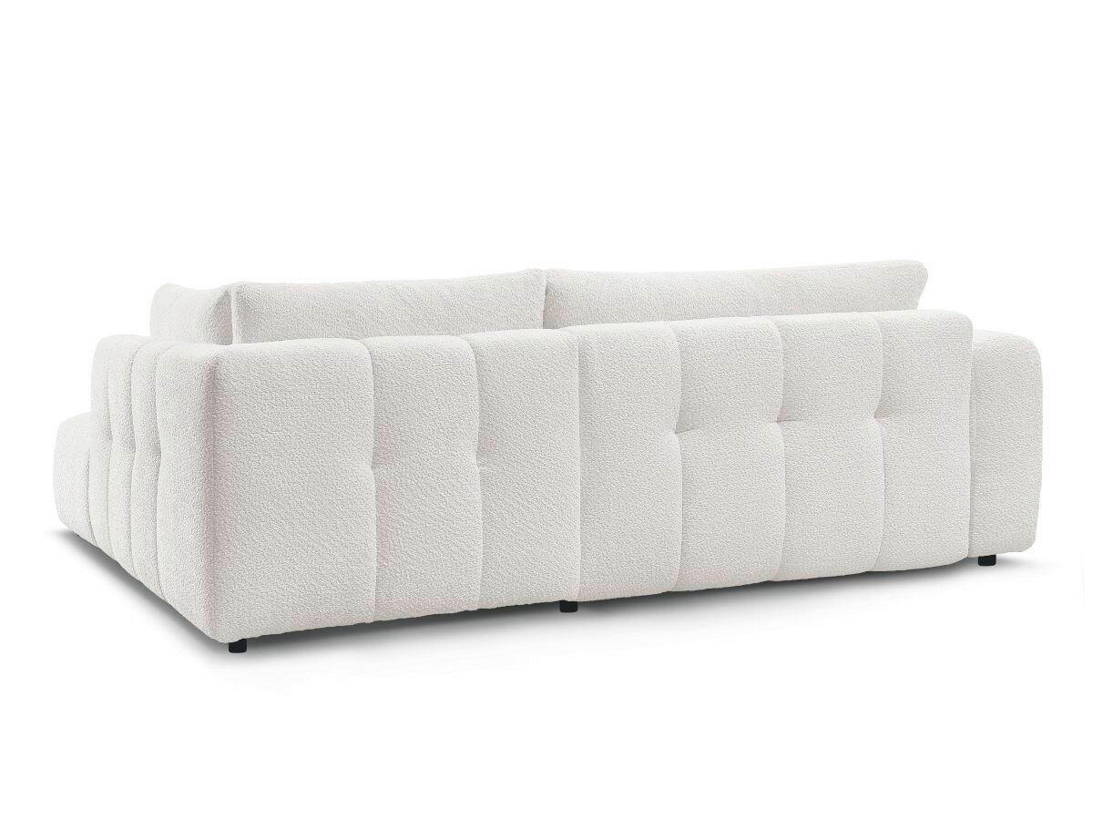 ECKSCHLAFSOFA FUJI Bouclé Weiß  inkl.  - Schwarz/Weiß, MODERN, Kunststoff/Textil (282/204cm)