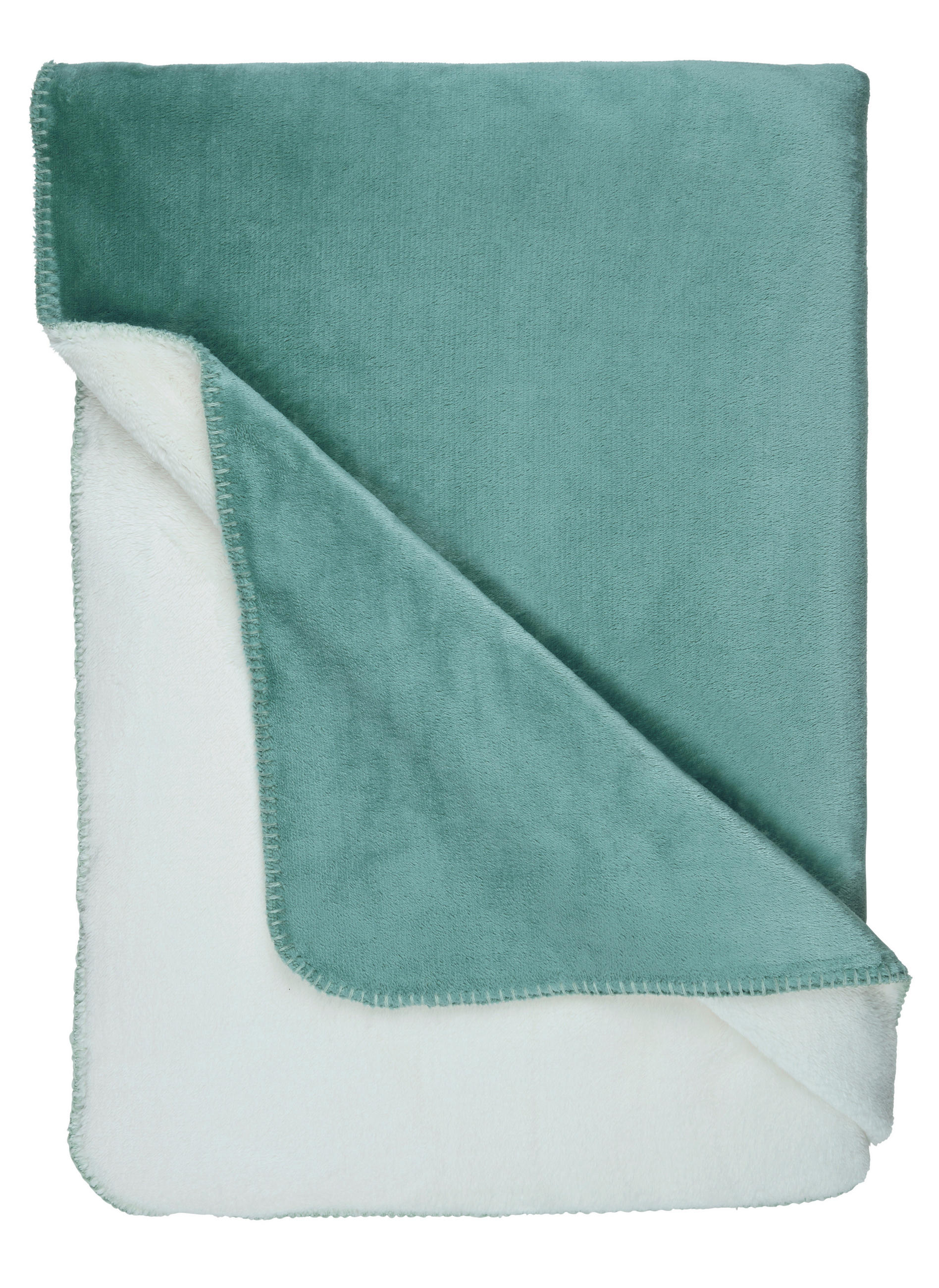 PLAID 150/200 cm  - Salbeigrün/Weiß, Basics, Kunststoff (150/200cm) - Novel