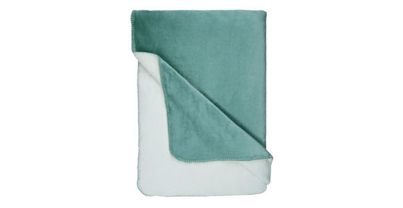 PLAID 150/200 cm - Salbeigrün/Weiß, Basics, Kunststoff (150/200cm) - Novel