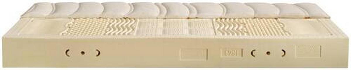 LATEXMATRATZE Waldgrün 80/200 cm Höhe ca. 22 cm 7 -Zonen - Weiß, Basics, Textil (80/200cm) - Linea Natura