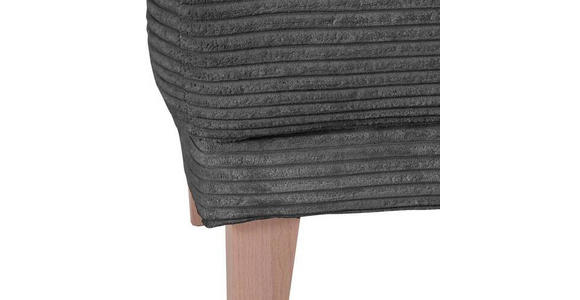 SITZBANK 210/83/70 cm Cord Anthrazit, Grau, Eichefarben Holz  - Eichefarben/Anthrazit, Design, Holz/Textil (210/83/70cm) - Landscape