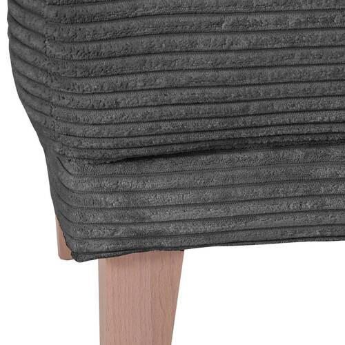 SITZBANK 210/83/70 cm Cord Anthrazit, Grau, Eichefarben Holz  - Eichefarben/Anthrazit, Design, Holz/Textil (210/83/70cm) - Landscape