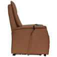 FERNSEHSESSEL  mit Relaxfunktion, Kopfteilverstellung, Aufstehhilfe, Fußteilverstellung Echtleder Lederlook Cognac  - Cognac/Schwarz, Design, Leder/Kunststoff (78.5/87,5-112,5/87,5-161cm) - Cantus