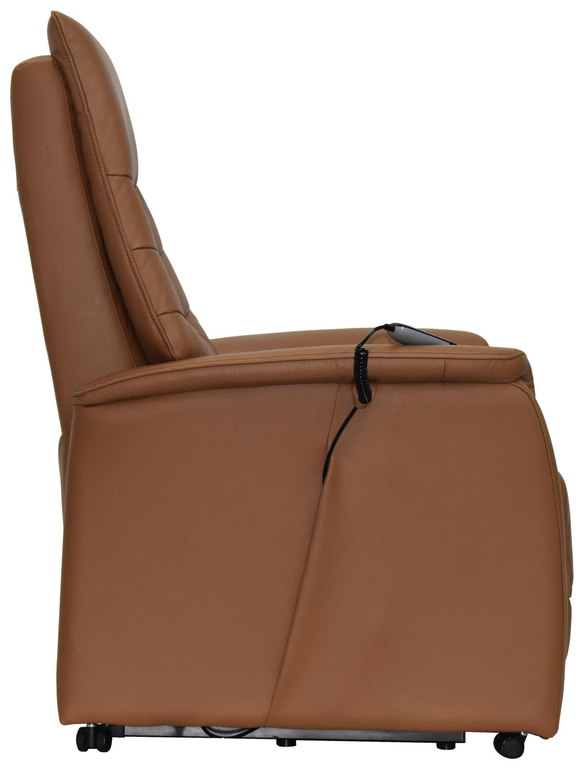 FERNSEHSESSEL  mit Relaxfunktion, Kopfteilverstellung, Aufstehhilfe, Fußteilverstellung Echtleder Lederlook Cognac  - Cognac/Schwarz, Design, Leder/Kunststoff (78.5/87,5-112,5/87,5-161cm) - Cantus