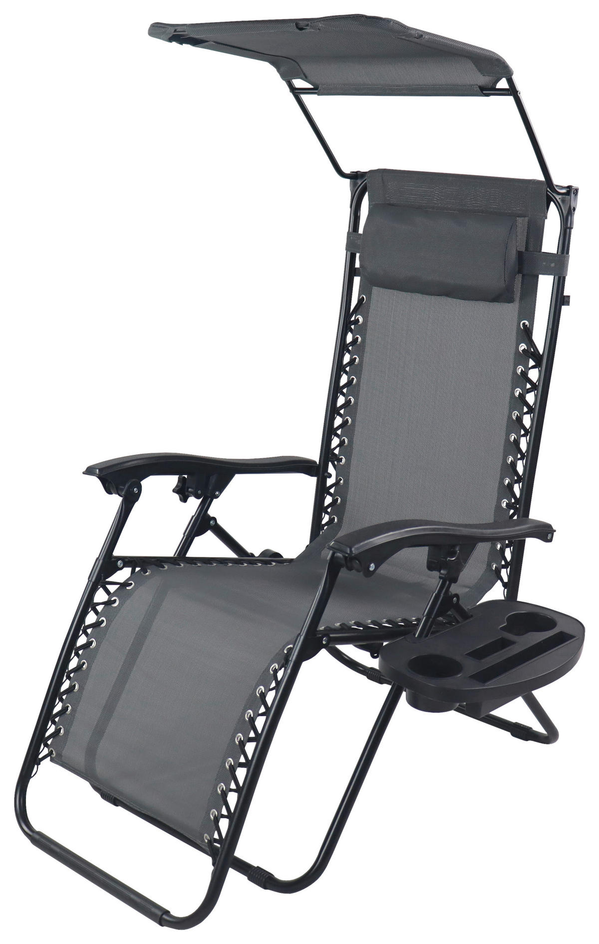GARTENLIEGE 64/133/91 cm  - Hellgrau, MODERN, Textil/Metall (64/133/91cm) - Gardenson