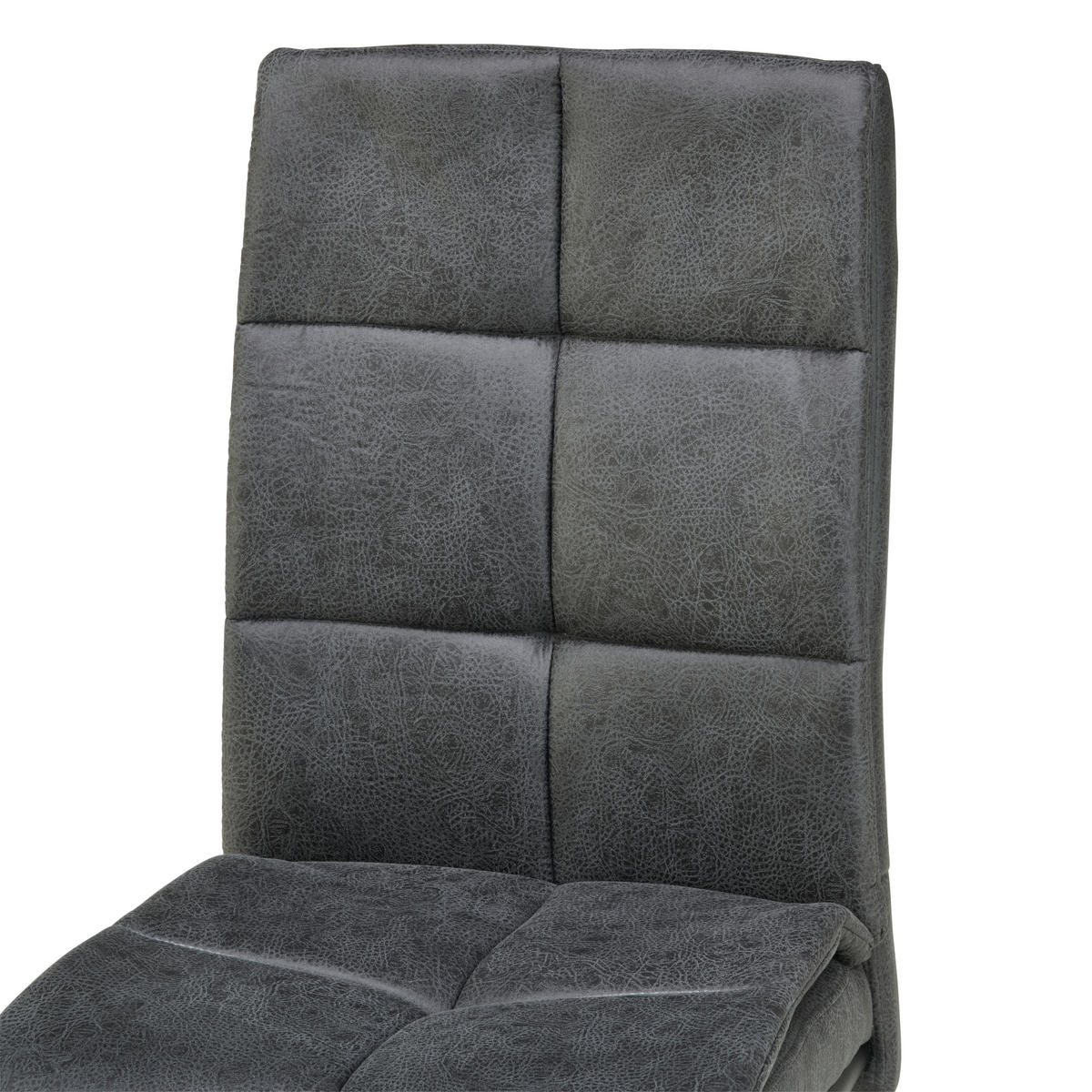 SCHWINGSTUHL  in Eisen Mikrofaser  - Dunkelgrau/Schwarz, LIFESTYLE, Textil/Metall (38/97/45cm) - Livetastic