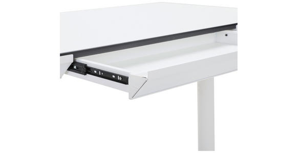 SCHREIBTISCH 140/70/73-118 cm in Weiß - Weiß, Design, Holzwerkstoff/Kunststoff (140/70/73-118cm) - Novel