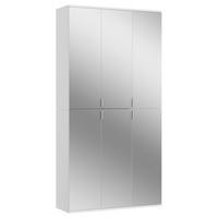 DREHTÜRENSCHRANK 91/193/34 cm,  in Weiß, 6 Tür(en)  - Chromfarben/Weiß, MODERN, Glas/Holzwerkstoff (91/193/34cm) - MID.YOU