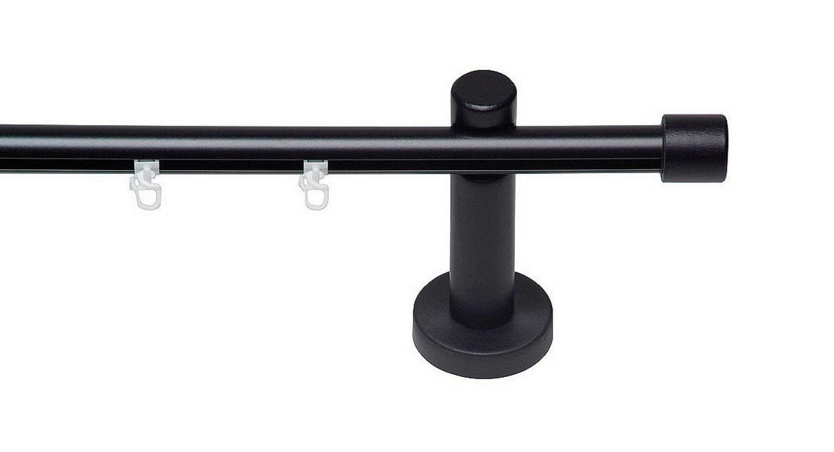 VORHANGSTANGE 210 cm  - Schwarz, KONVENTIONELL, Metall (210cm)