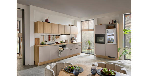 KÜCHENLEERBLOCK XO 15 344 cm  in Grau, Eichefarben  - Edelstahlfarben/Eichefarben, Design, Holzwerkstoff/Metall (344cm) - Xora