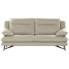 3-SITZER-SOFA in Leder Ecru  - Ecru, Design, Leder/Metall (215/90/109cm)