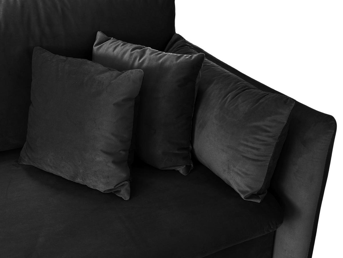 SCHLAFSOFA Velours Schwarz  - Schwarz, Design, Holz/Kunststoff (220/96/102cm) - MID.YOU