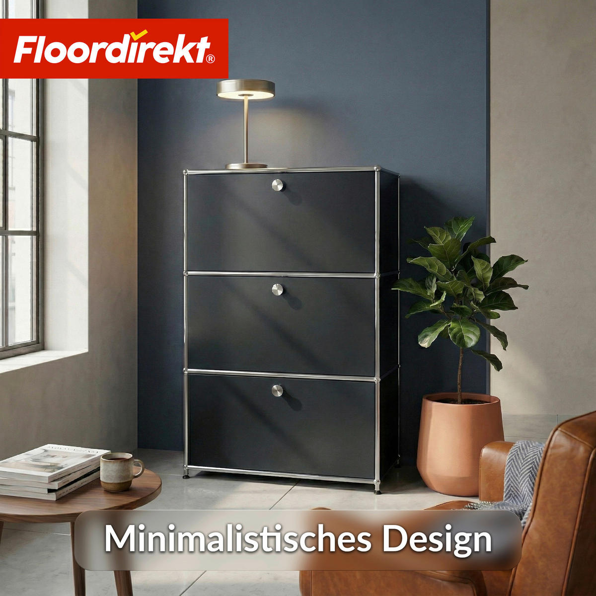 SIDEBOARD Concept Epure MK-129 75/120/40 cm  - Schwarz, Basics, Metall (75/120/40cm) - Floordirekt
