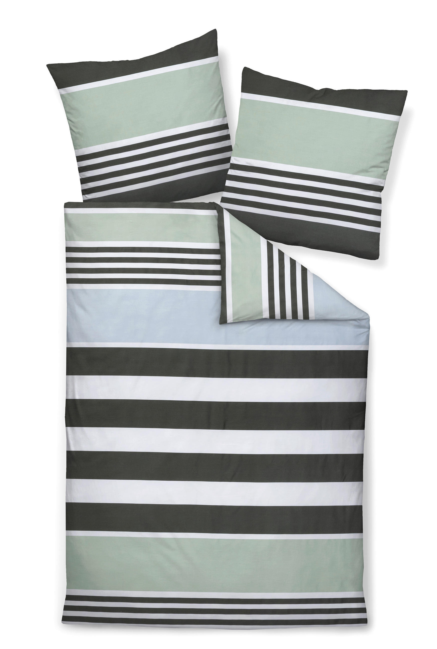 BETTWÄSCHE Makosatin 240/220 cm  - Salbeigrün, Design, Textil (240/220cm) - Janine