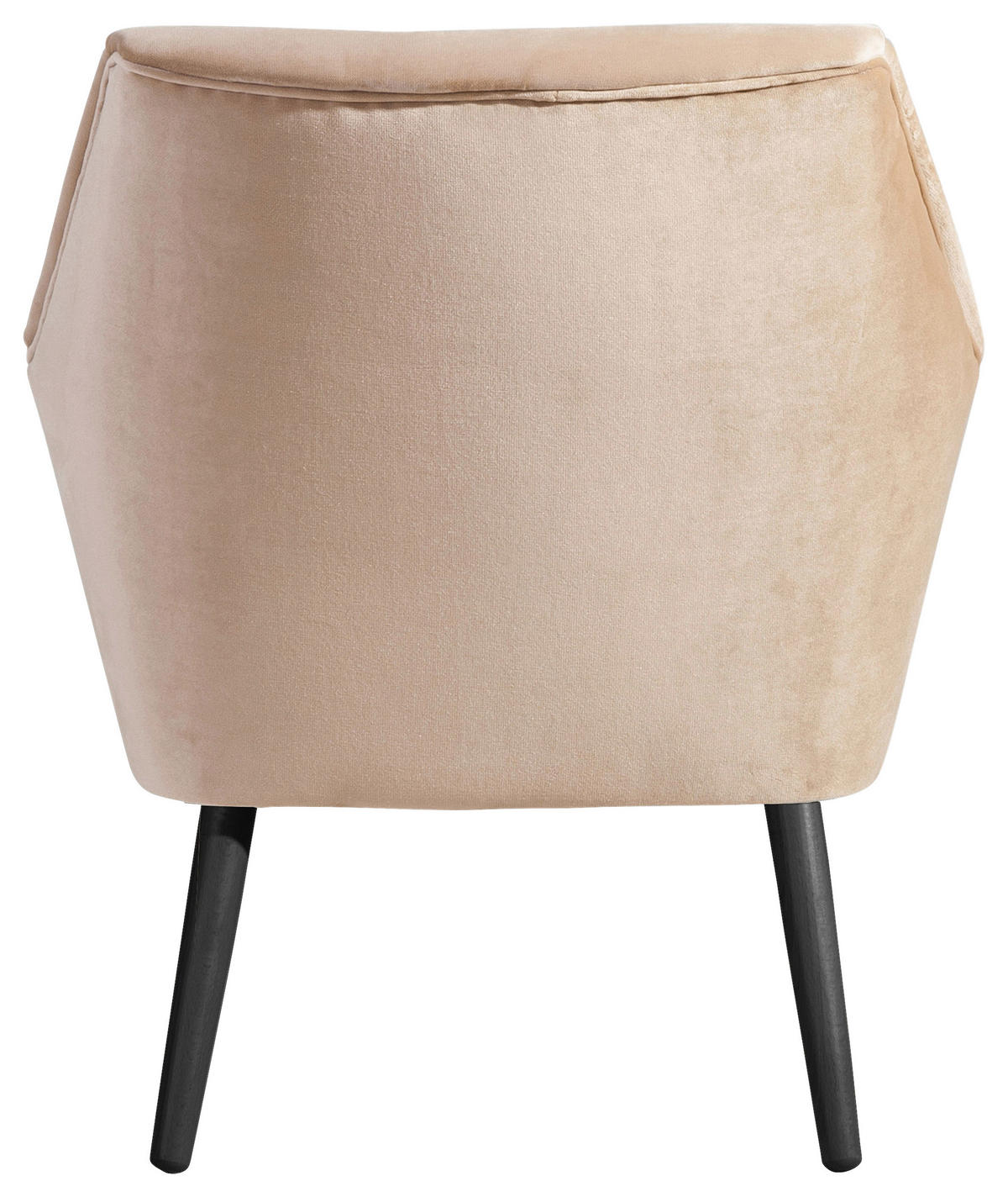 SESSEL in Samt, Velours Schwarz, Sandfarben  - Sandfarben/Schwarz, Design, Holz/Textil (67/81/71cm) - Max Winzer