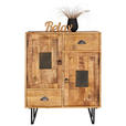 KOMMODE in 80/100/40 cm - Hellbraun/Schwarz, LIFESTYLE, Holz/Metall (80/100/40cm) - Landscape
