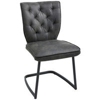 SCHWINGSTUHL  Stoffauswahl Mikrofaser  - Anthrazit/Schwarz, Design, Textil/Metall (46/89/58cm) - Valdera