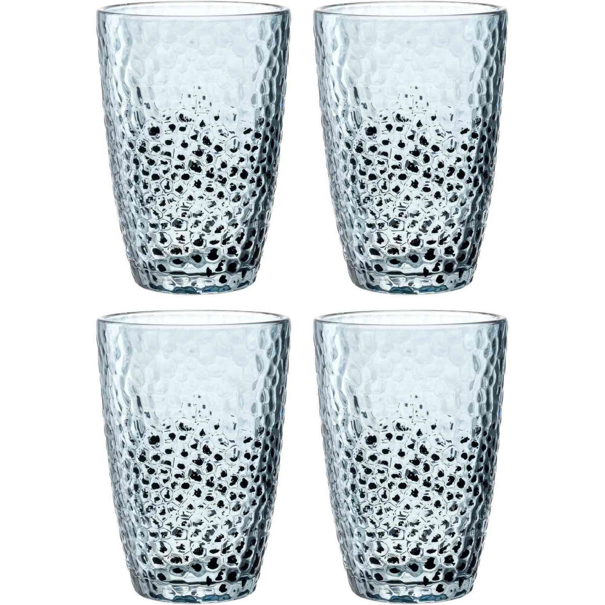 GLÄSERSET Matera 4-teilig  - Blau, Natur, Glas (8,4/12/8,4cm) - Leonardo